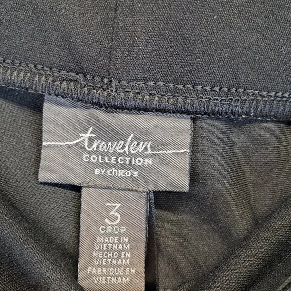 Chico’s Travelers Collection Pull On Crop Black Pants Size 16 - Picture 5 of 9